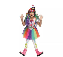 Déguisement de clown arc-en-ciel pour fille