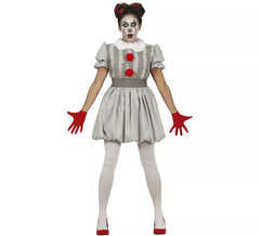 Déguisement clown blanc démoniaque femme