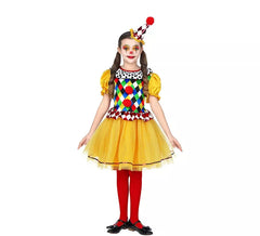 Costume de clown avec tutu pour filles et adolescentes