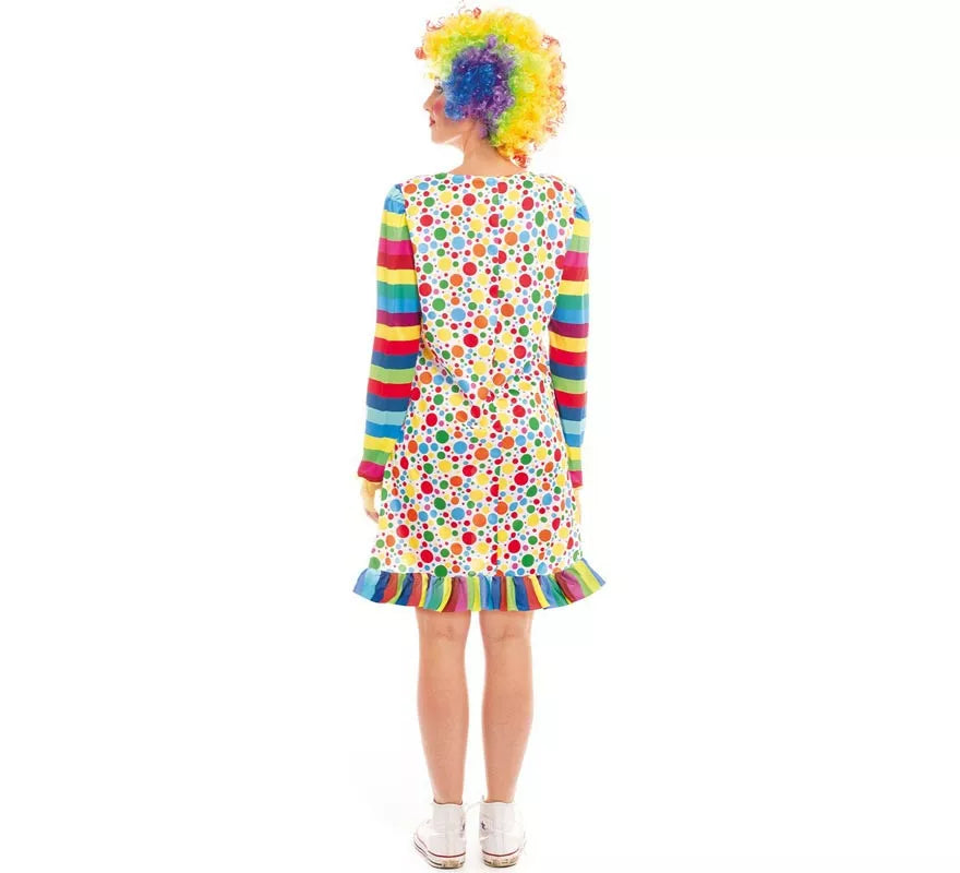 Translation missing: fr.Disfraz de Payasa lunares multicolor para mujer