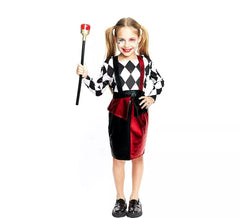 Déguisement Clown Losange noir et rouge fille et ado