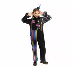 Costume de clown sombre et coloré pour filles