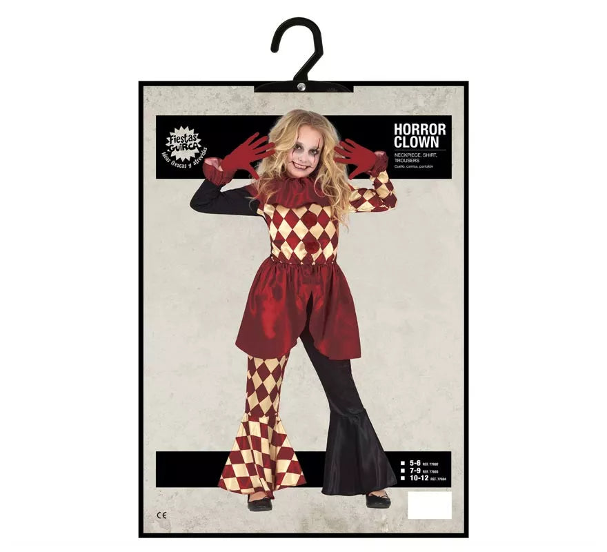 Translation missing: fr.Disfraz de Payasa Tenebrosa a cuadros para niña