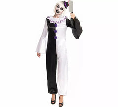 Costume de clown effrayant avec chapeau pour femme
