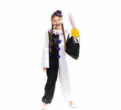 Costume de clown effrayant avec chapeau pour fille