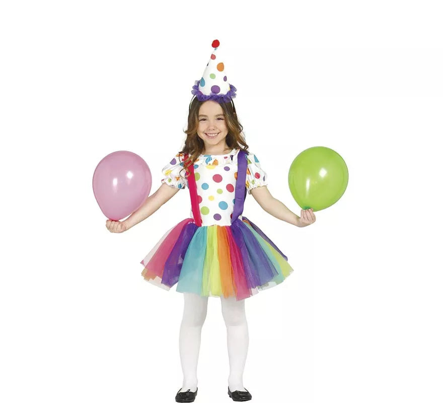 Translation missing: fr.Disfraz de Payasita Arcoiris para Niñas