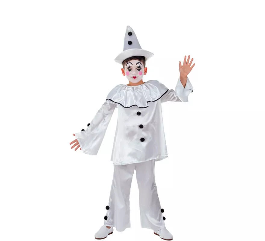 Translation missing: fr.Disfraz de Payasito Pierrot para niño