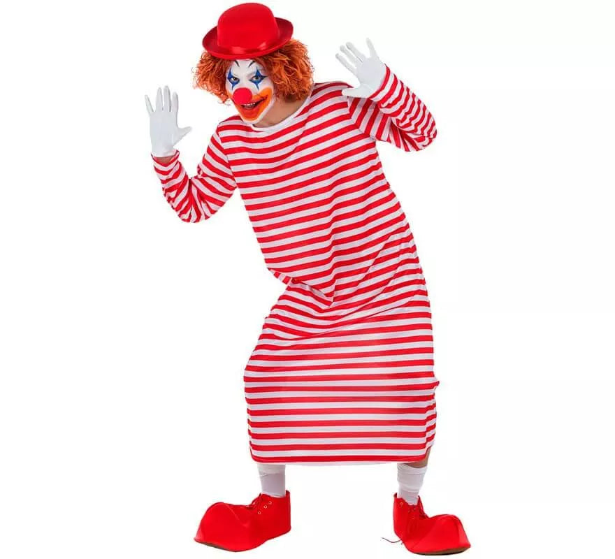 Translation missing: fr.Disfraz de Payaso a Rayas con Bombín para hombre