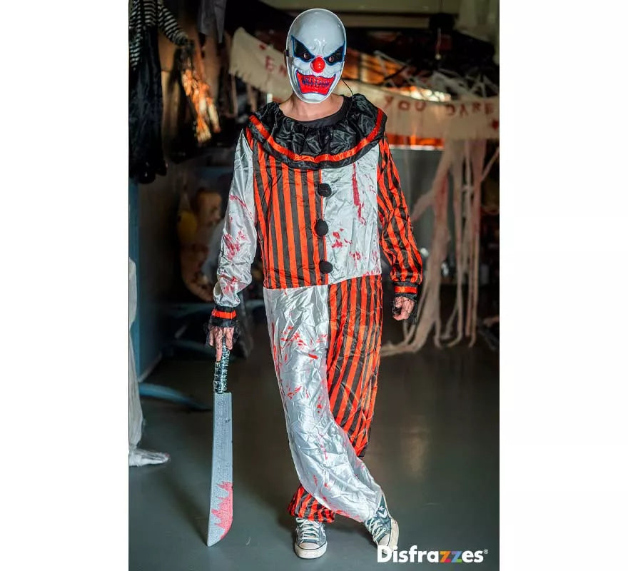 Translation missing: fr.Disfraz de Payaso a Rayas con Sangre para hombre