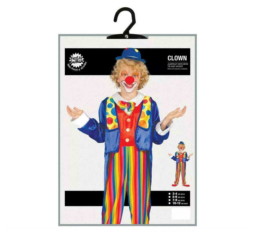Translation missing: fr.Disfraz de Payaso a rayas multicolores para niño