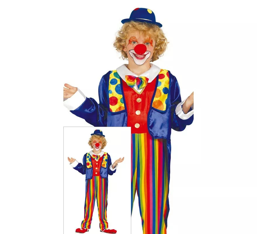 Translation missing: fr.Disfraz de Payaso a rayas multicolores para niño