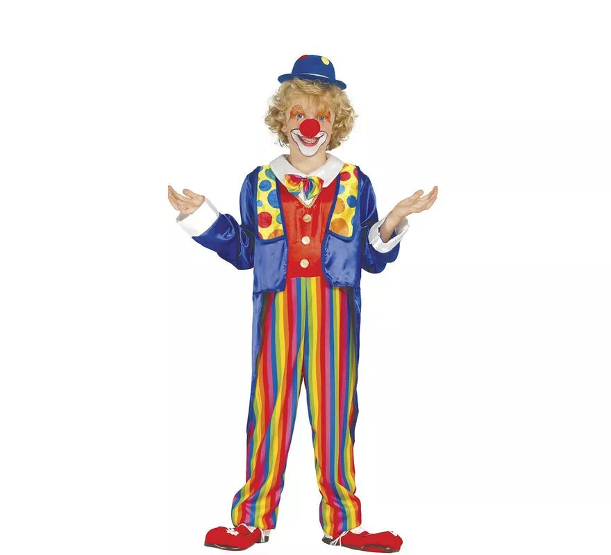 Translation missing: fr.Disfraz de Payaso a rayas multicolores para niño