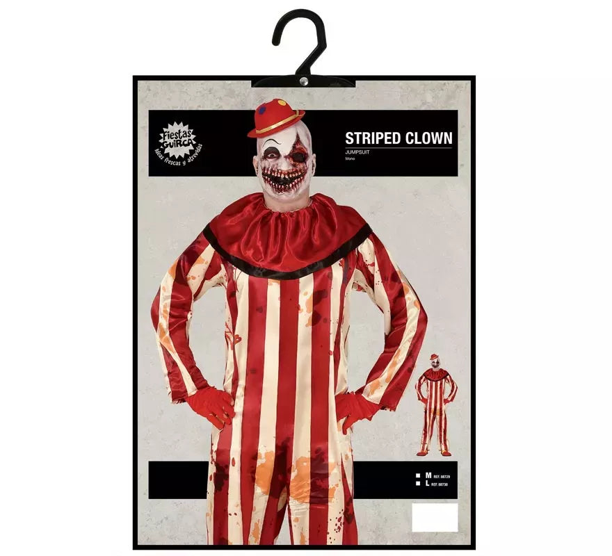Translation missing: fr.Disfraz de Payaso a Rayas para hombre