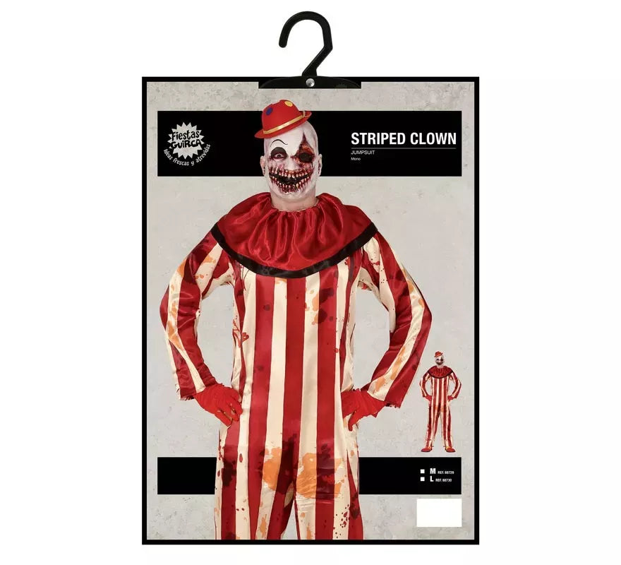 Translation missing: fr.Disfraz de Payaso a Rayas para hombre