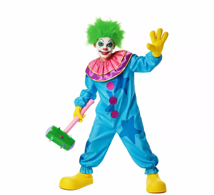 Translation missing: fr.Disfraz de Payaso Asesino Aterrador azul para niño