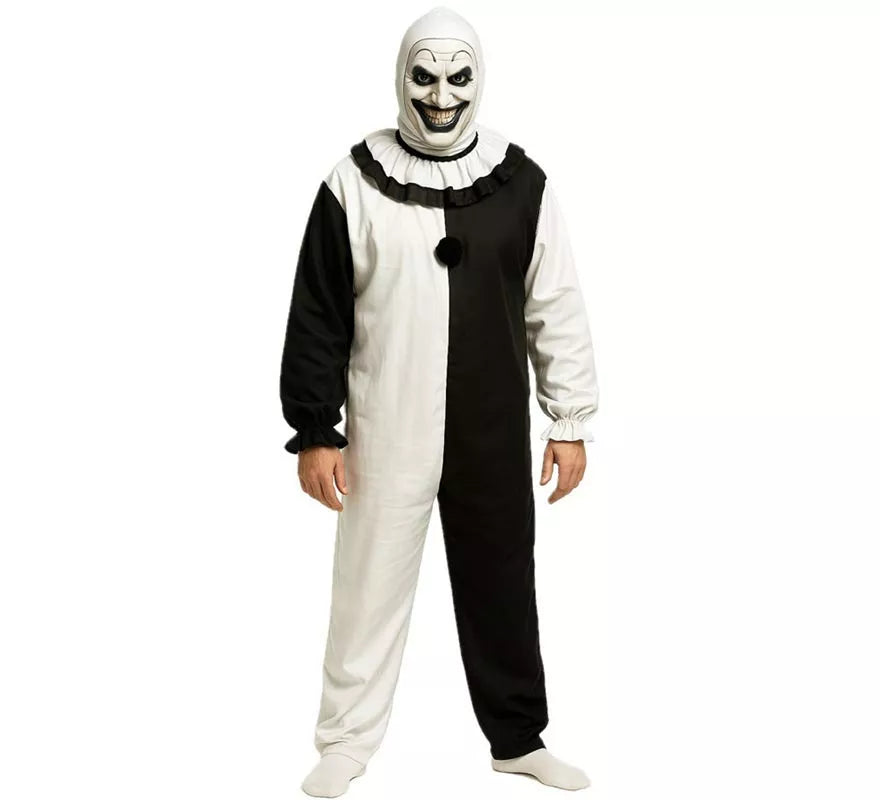 Translation missing: fr.Disfraz de Payaso Asesino blanco y negro para hombre