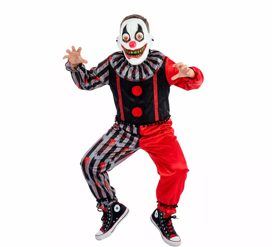 Disfraz de Payaso Asesino Loco con Máscara para niño
