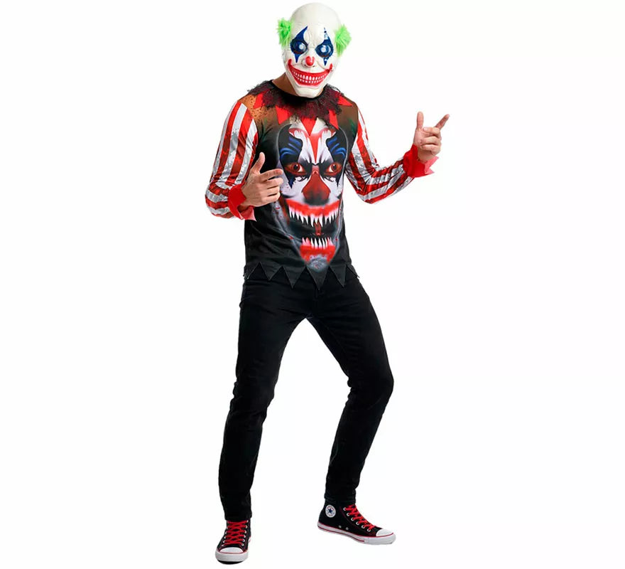 Disfraz de Payaso Asesino Sonriente con Máscara para hombre