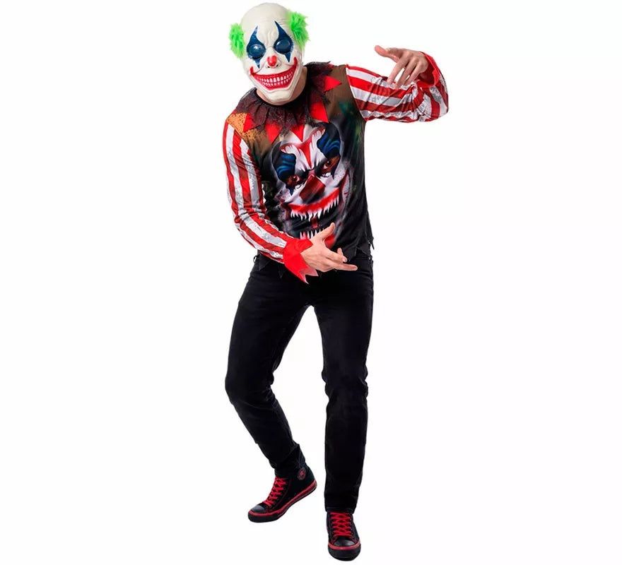 Translation missing: fr.Disfraz de Payaso Asesino Sonriente con Máscara para hombre