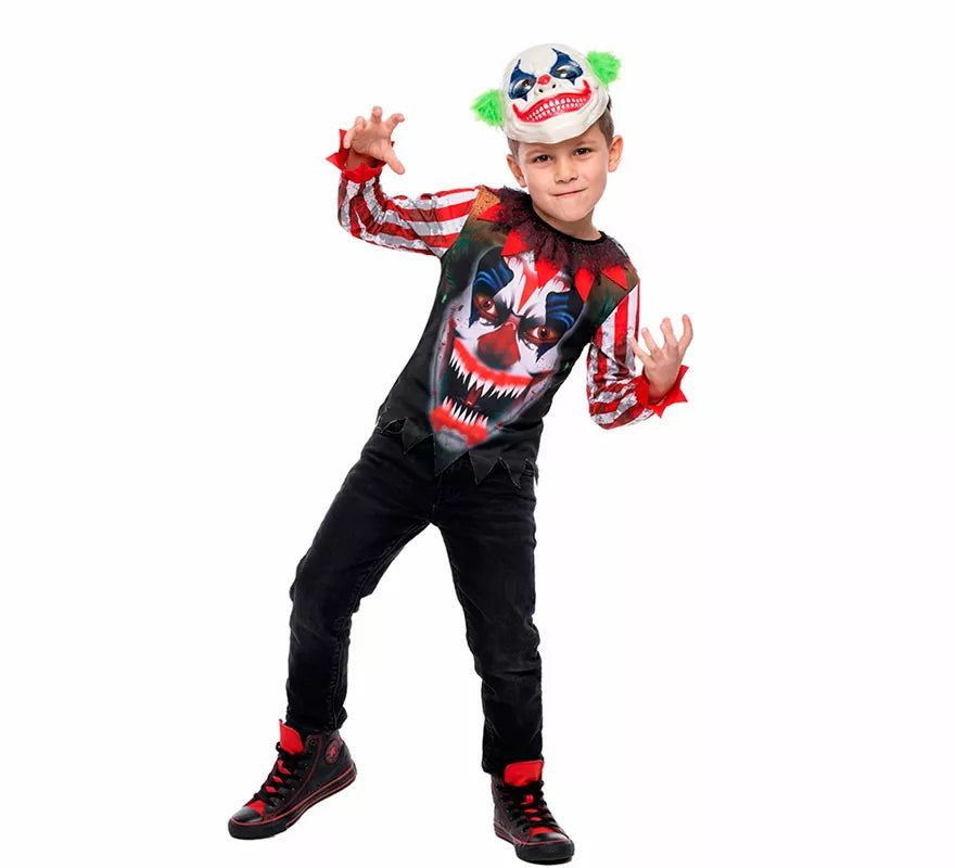 Disfraz de Payaso Asesino Sonriente con Máscara para niño