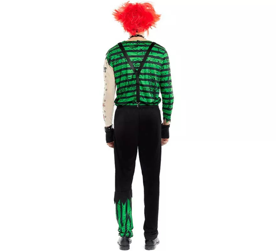 Translation missing: fr.Disfraz de Payaso Asesino verde y negro para hombre