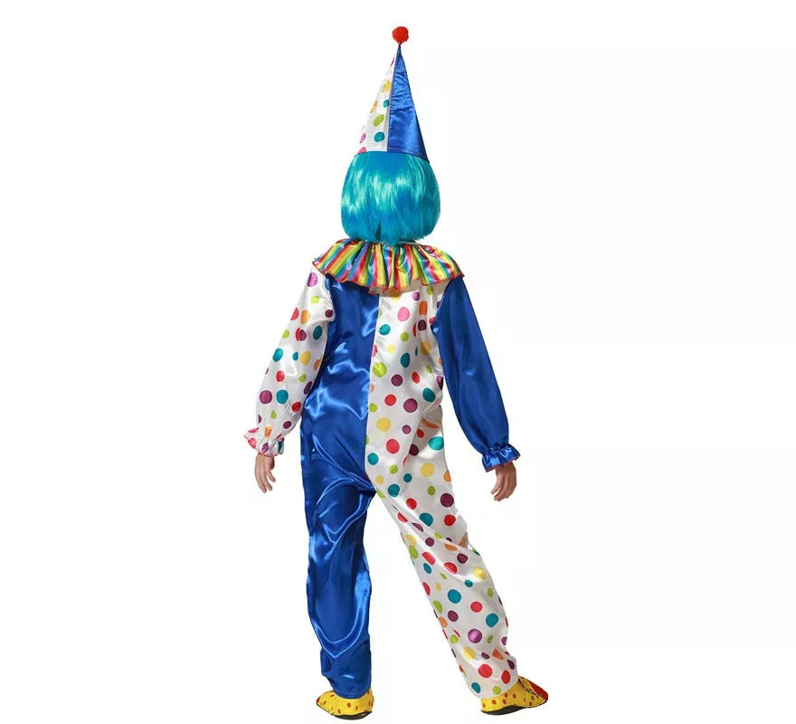 Translation missing: fr.Disfraz de Payaso azul con lunares coloridos para niños