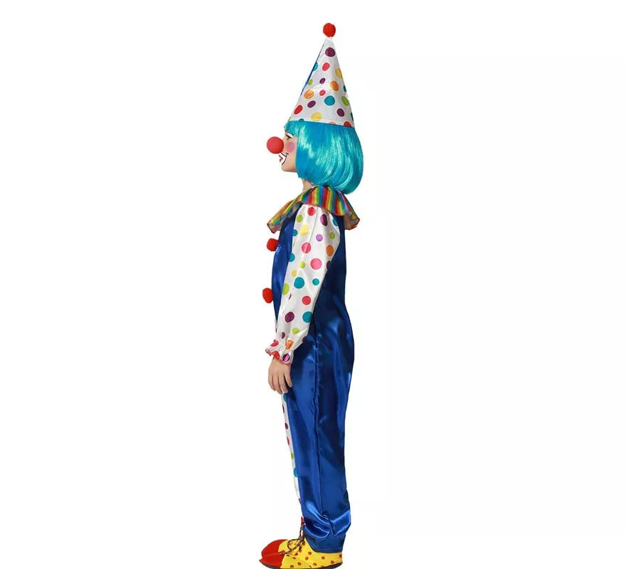 Translation missing: fr.Disfraz de Payaso azul con lunares coloridos para niños