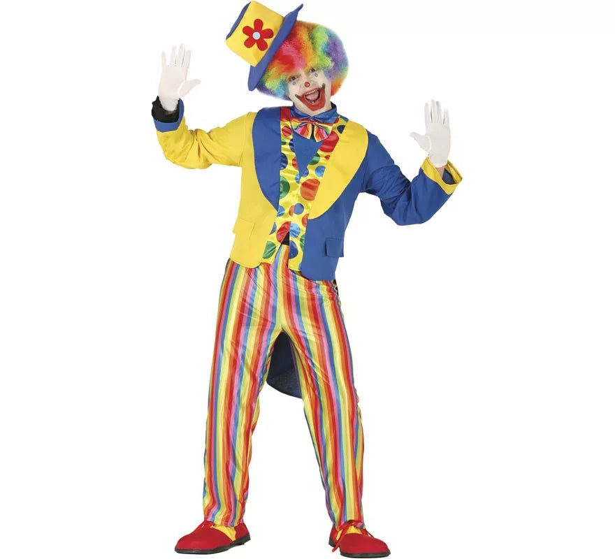 Translation missing: fr.Disfraz de Payaso Azul y Amarillo para hombre