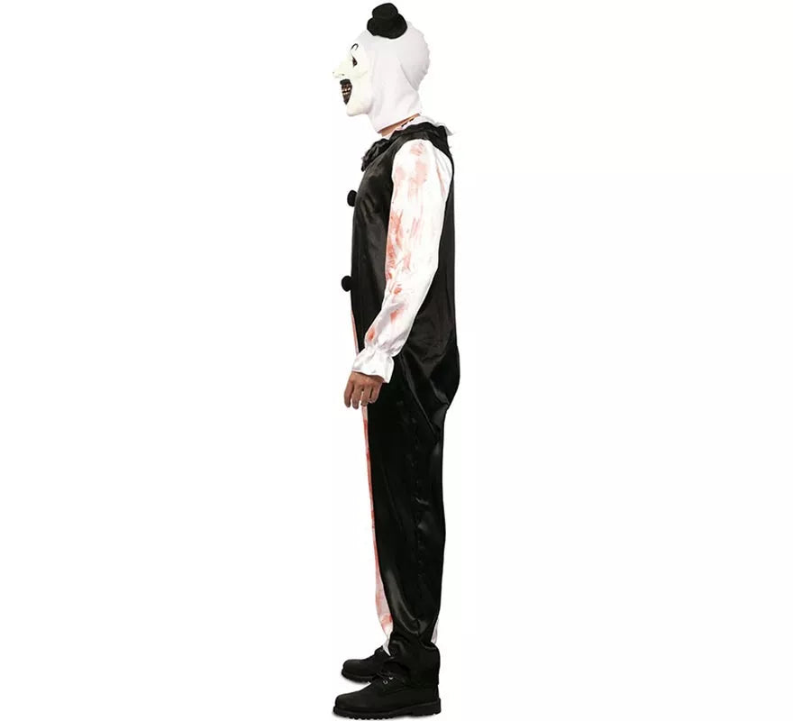 Translation missing: fr.Disfraz de Payaso blanco y negro con sangre falsa para hombre