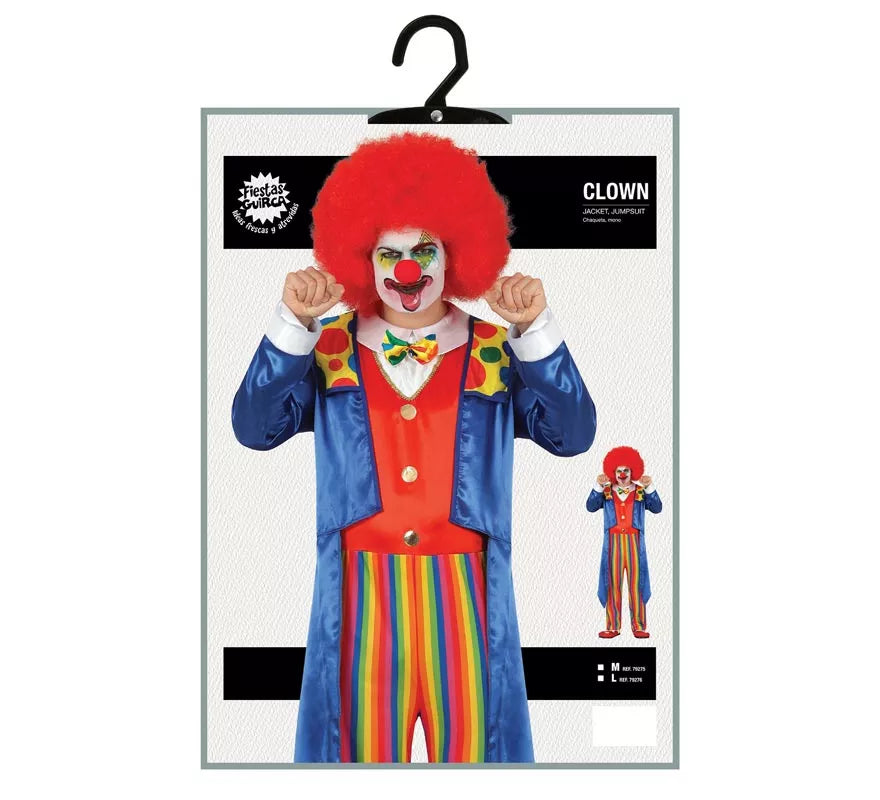 Disfraz de Payaso Chaqué Azul para hombre