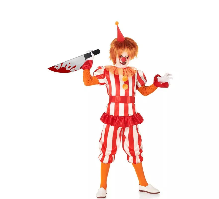 Translation missing: fr.Disfraz de Payaso de Circo rojo y blanco para niño