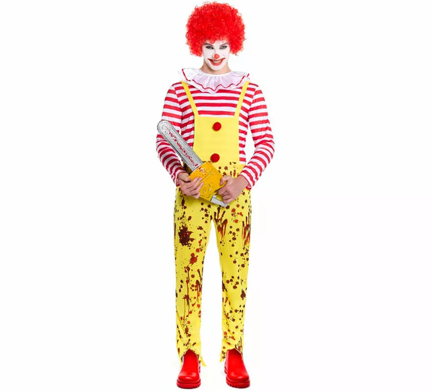 Translation missing: fr.Disfraz de Payaso de Hamburguesa Sádico para hombre