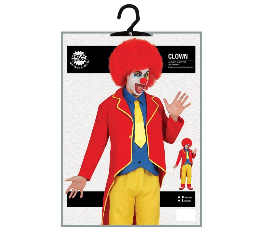 Translation missing: fr.Disfraz de Payaso de Traje Rojo y Amarillo para hombre