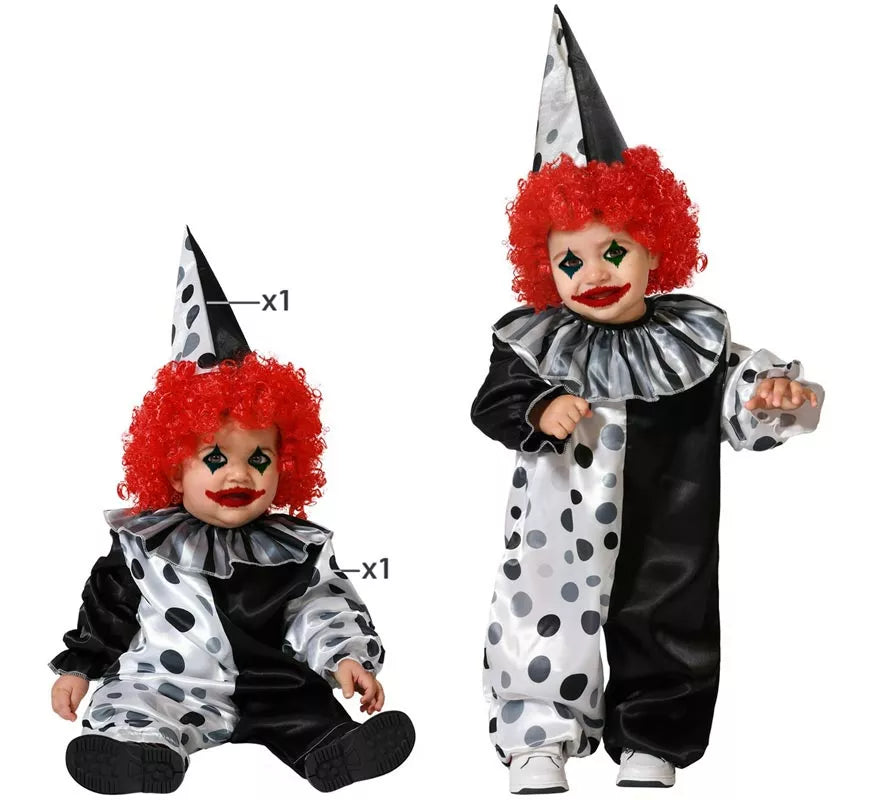 Disfraz de Payaso Gris para niños y bebé