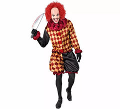 Costume de clown goule à carreaux pour homme