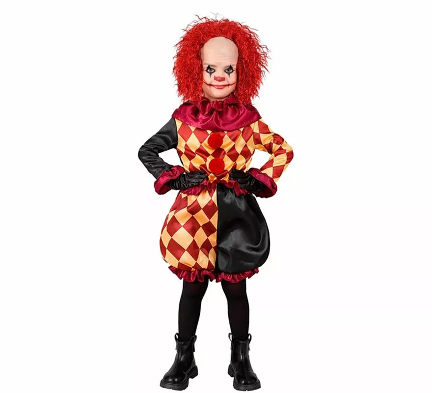 Translation missing: fr.Disfraz de Payaso Macabro a Cuadros para niño