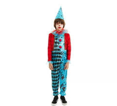 Déguisement de Clown Maniac bleu et rouge enfant