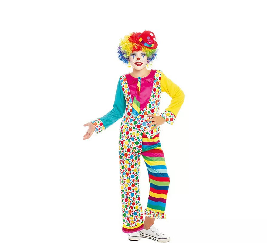 Translation missing: fr.Disfraz de Payaso Multicolor con Corbata para niño