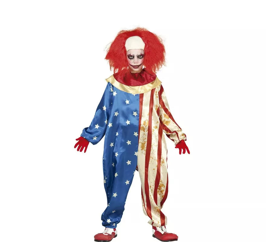 Translation missing: fr.Disfraz de Payaso Patriota Malvado para niños
