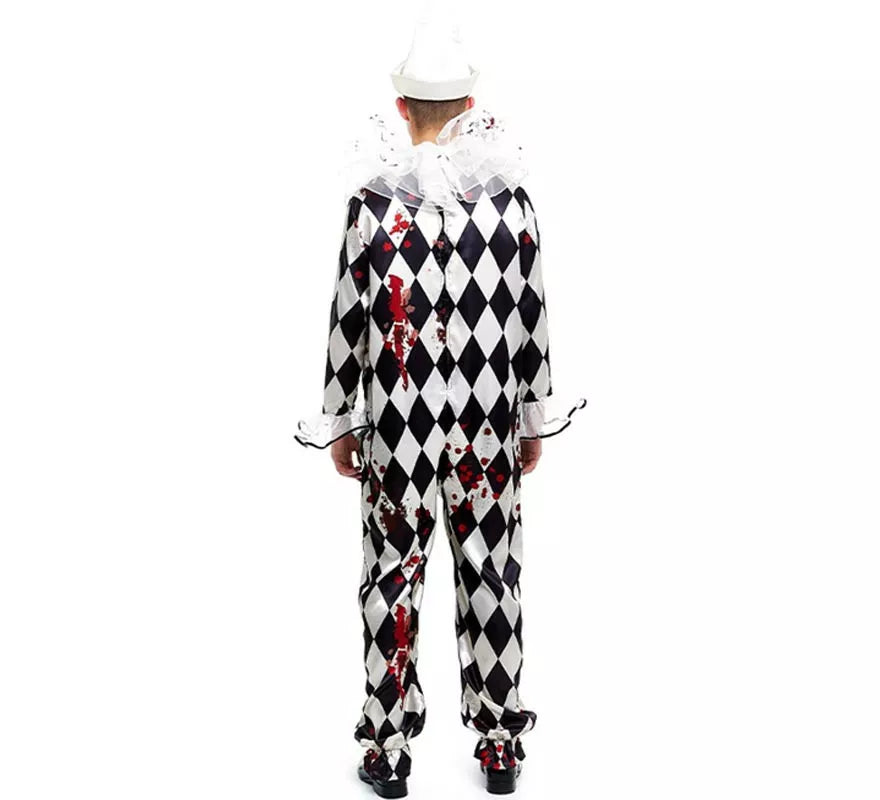 Translation missing: fr.Disfraz de Payaso Pierrot Asesino con gorro para hombre