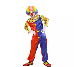 Déguisement de clown rouge et bleu pour enfants et adolescents