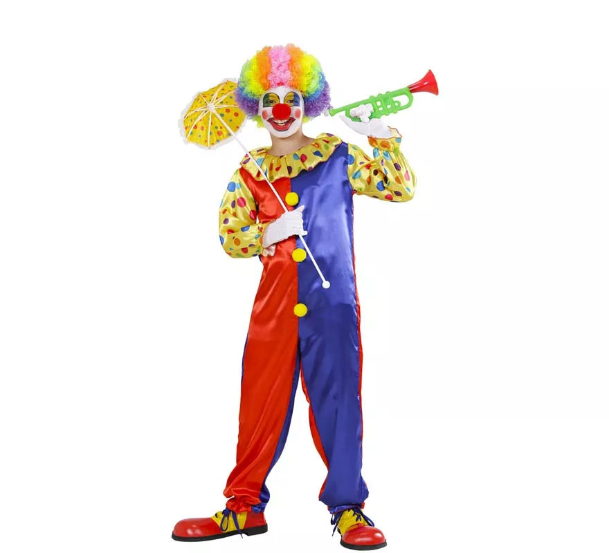 Translation missing: fr.Disfraz de Payaso rojo y azul para niños y adolescentes