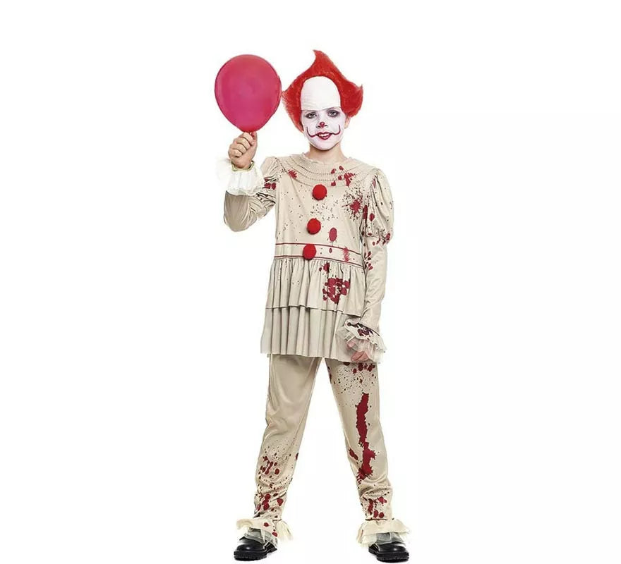 Translation missing: fr.Disfraz de Payaso Sádico blanco para niño