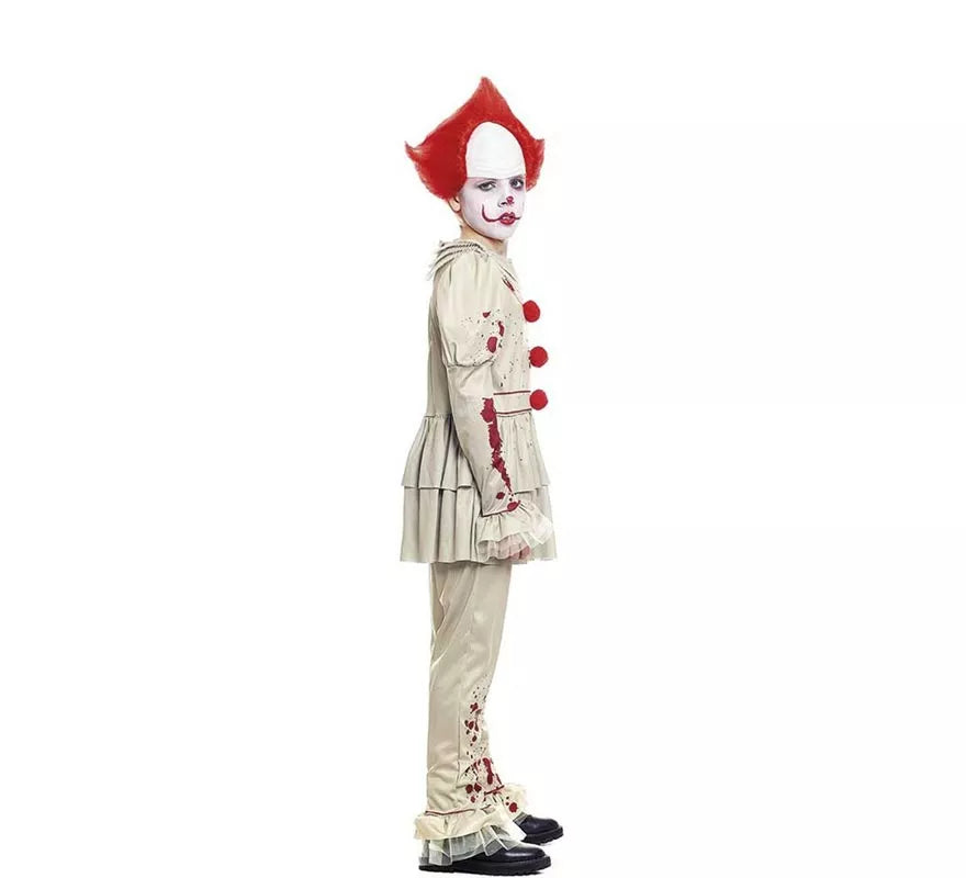 Translation missing: fr.Disfraz de Payaso Sádico blanco para niño