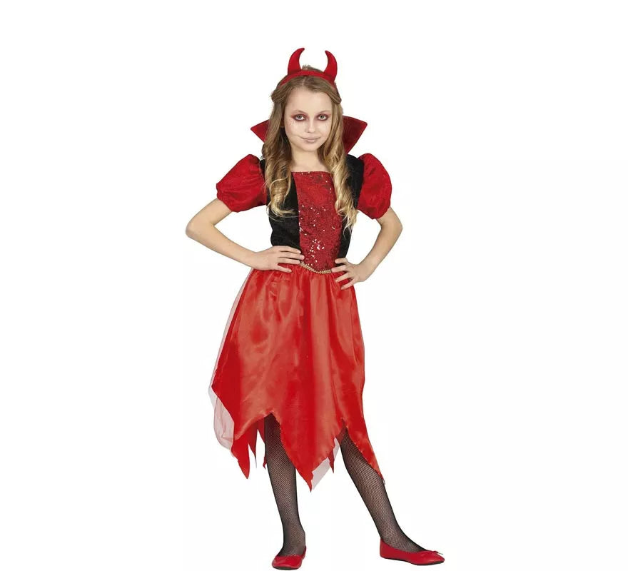 Translation missing: fr.Disfraz de Pequeña Diablilla con vestido para niña