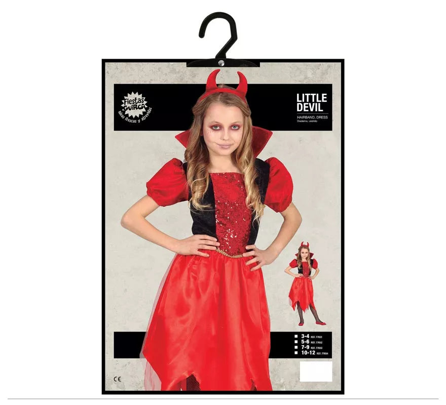 Translation missing: fr.Disfraz de Pequeña Diablilla con vestido para niña