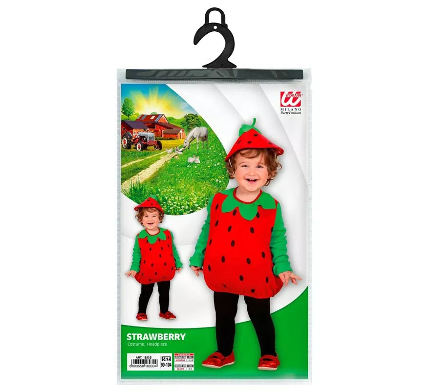 Translation missing: fr.Disfraz de Pequeña Fresa con gorro para bebé