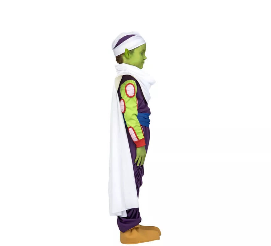 Disfraz de Piccolo de Dragon Ball con orejas y maquillaje para niño