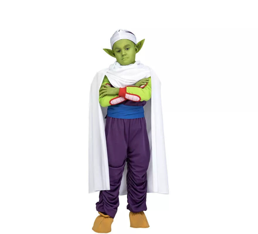 Translation missing: es.Disfraz de Piccolo de Dragon Ball con orejas y maquillaje para niño