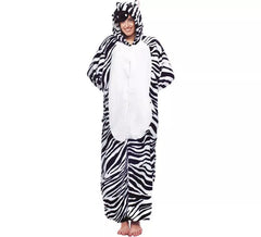 Déguisement pyjama zèbre avec capuche pour homme